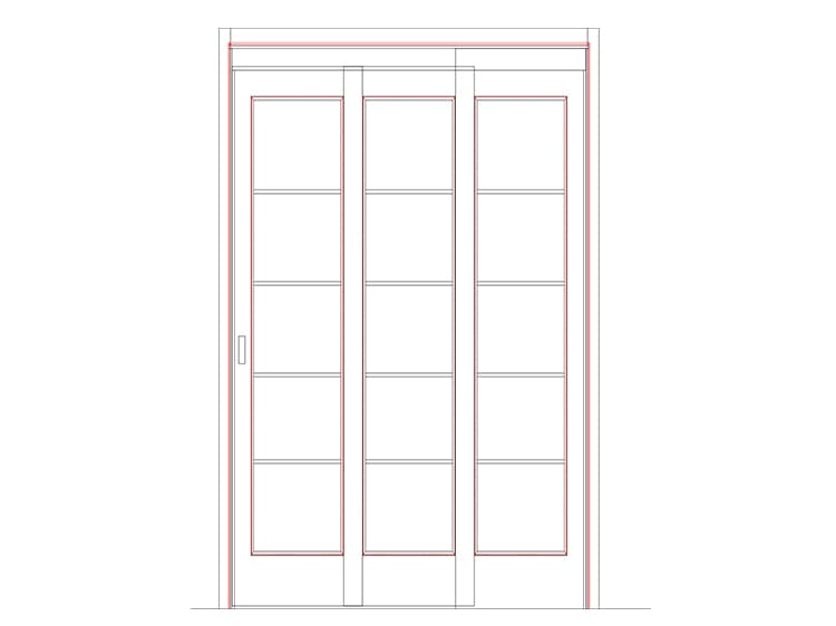 Three-linkage sliding door